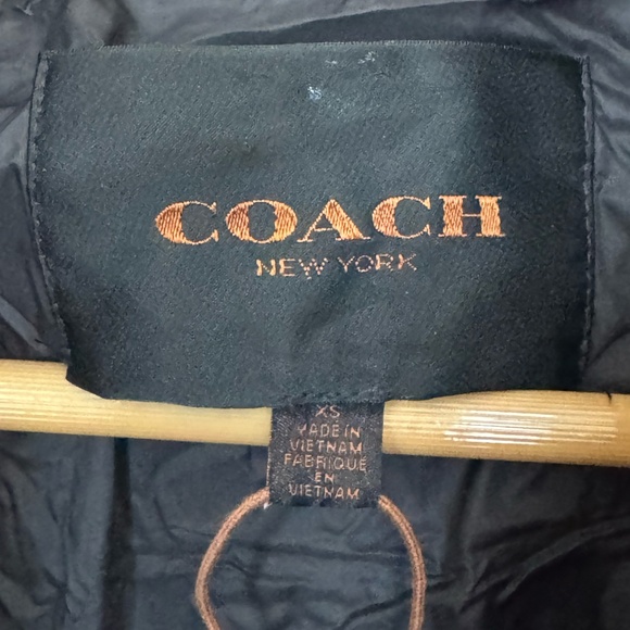 Coach Long Down Puffer Coat Burgundy XS - Picture 4 of 10